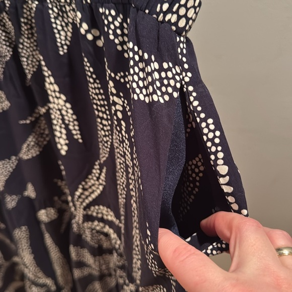 THML Navy Leaf Print Midi Dress XL - Picture 7 of 8